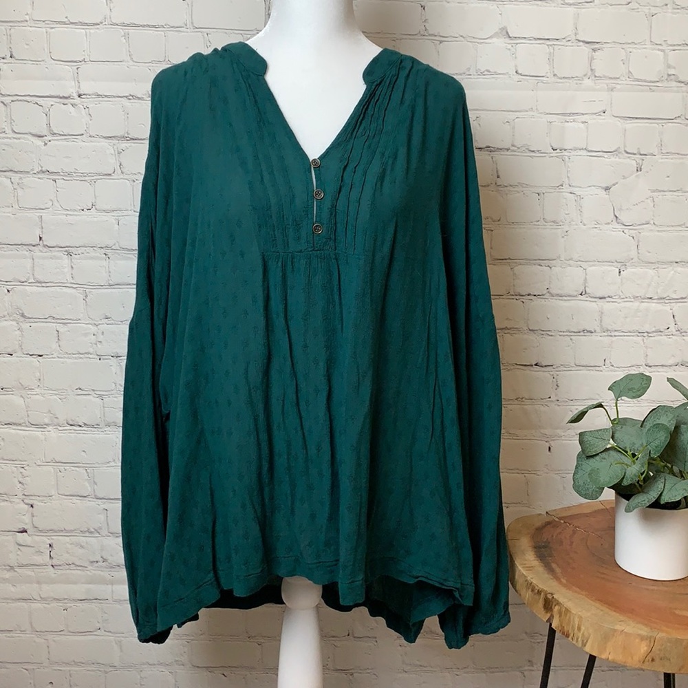 Green Peasant Blouse